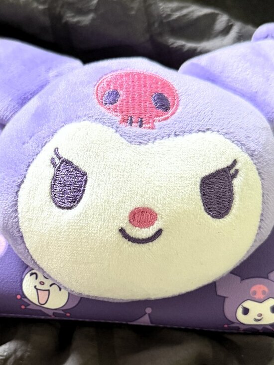Loungefly Handbags - Kuromi Hearts Plush Face Purple Mini Zipper Loungefly Wallet